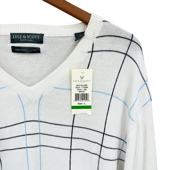 LYLE & SCOTT Sweater Crewneck Pullover Jumper White - Picture 3 of 4